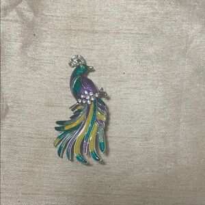 Colorful Peacock Brooch